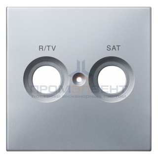 Накладка телевизионной розетки c надписью TV+SAT System Design Merten алюминий
