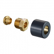 Набор присоединительный со стяжным кольцом Oventrop E - 1/2" для медной трубы D15 мм (цвет антрацит)