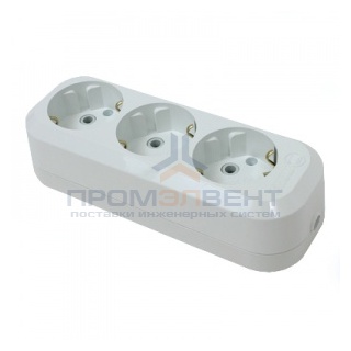 Колодка Makel 16А 3 розетки с заземлением