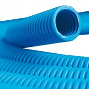 Труба ППЛ гибкая гофр. д.25мм, лёгкая без протяжки, цвет синий [бухта 50м]