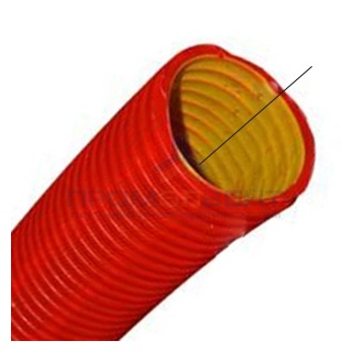 Труба гибкая двустенная для кабельной канализации д.140мм, цвет красный, без протяжки [бухта 50м]