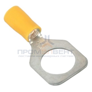 Наконечник с отверстием под винт и изолир.фланцем 2,5-6 кв.мм 6,2 мм (50шт) жёлтый (НКИ)