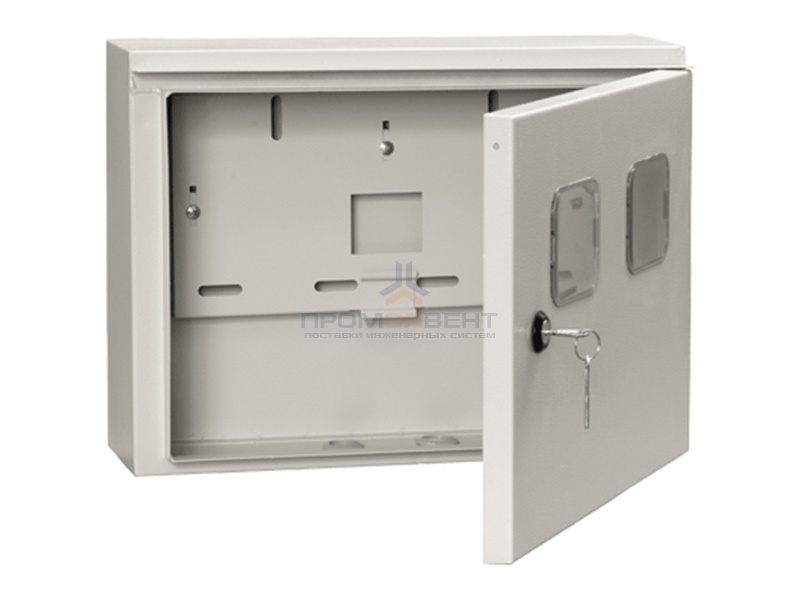 Щит металлический влагозащищенный ЩУ 1/2-0 74 У1 IP54, на два 1-фазных счетчика 310х420х150