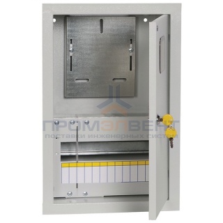 Щит металлический ЩУРв-1/12зо-1 36 УХЛ3 IP30 на 1-фазный счетчик и 12 модулей встраиваемый ИЭК