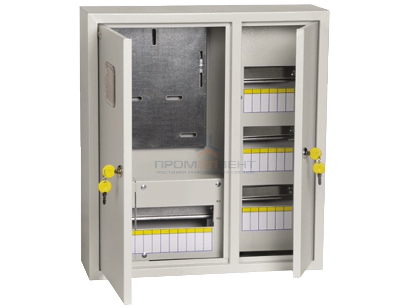 Щит металлический ЩУРн-3/30зо-1 36 УХЛ3 IP31 на 3-х фазный счетчик и 30 модулей навесной ИЭК